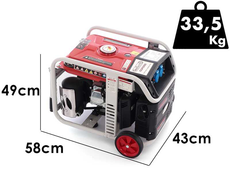 GeoTech Pro iGGP5000 - Generatore di corrente carrellato a inverter 4 kW - Continua 3.5 kw Monofase