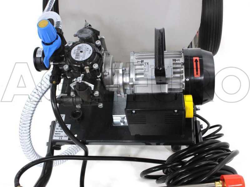 Kit motopompa irrorazione - Pompa Comet MC25 con motore elettrico con carrello e serbatoio 120L
