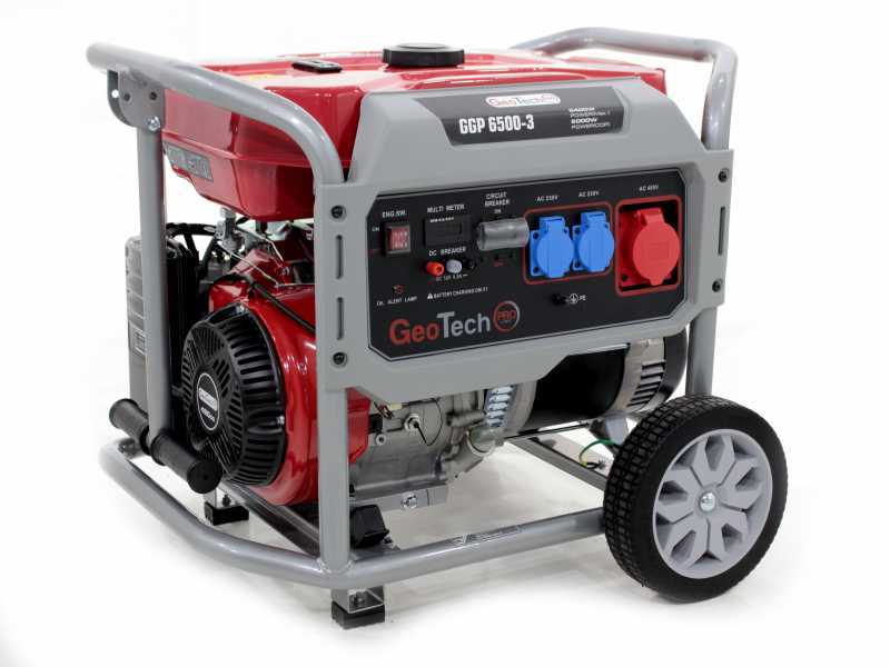 GeoTech Pro GGP 6500-3 - Generatore di corrente carrellato con AVR 5.5 kW - Continua 5 kw Trifase
