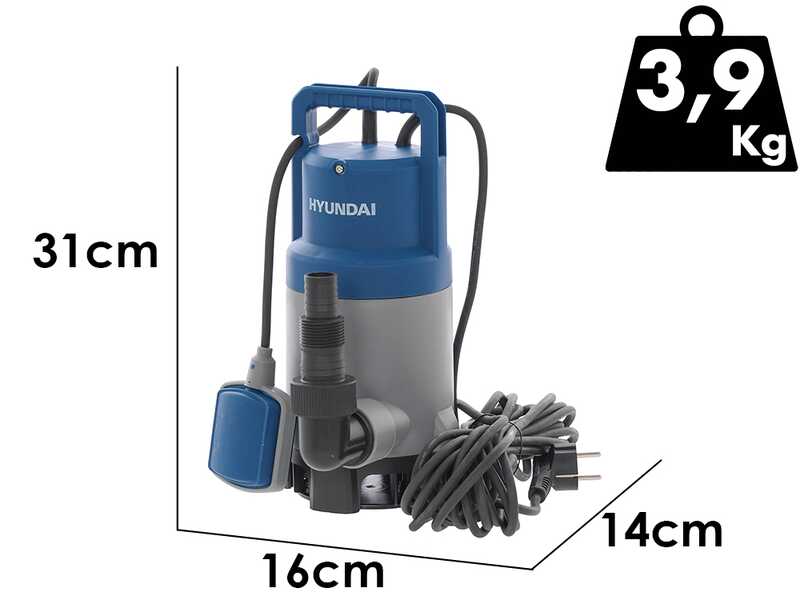 Hyundai KCD750 - Pompa sommersa elettrica per acque chiare e scure - 750W