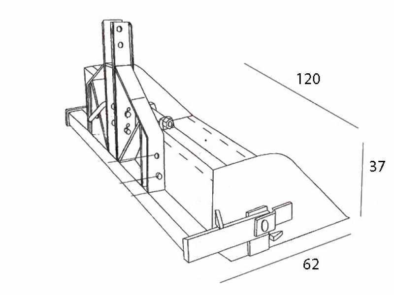 GeoTech 120 cm - Paletta posteriore idraulica per trattore - Serie media - Portata 300Kg