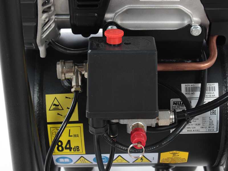 Nuair sil air 244/10 PCM - Compressore aria elettrico verticale monofase, oil-less - Motore 1.5 HP - 10 lt