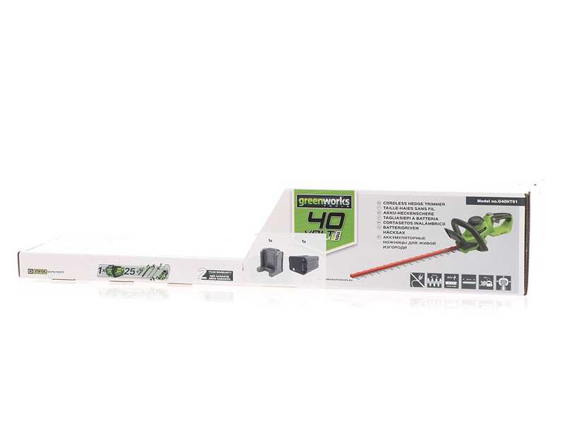 Greenworks G40HT - Tagliasiepi elettrico a batteria - Lama da 61 cm - SENZA BATTERIA e CARICABATTERIA