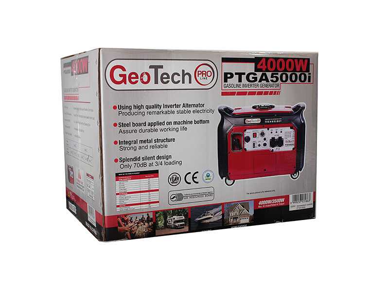 GeoTech Pro PTGA 5000i - Generatore di corrente silenziato a inverter 4 kW - Continua 3.5 kw Monofase + ATS