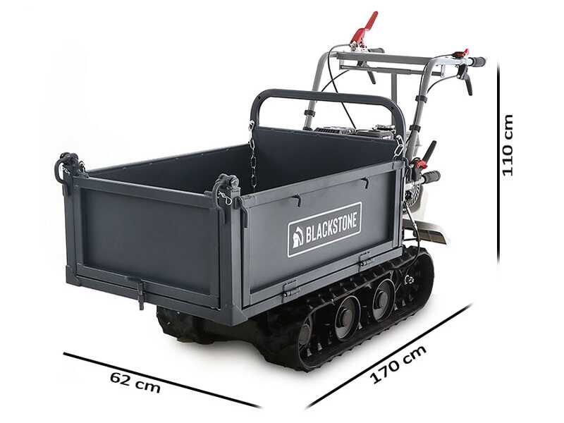 Blackstone TB 3250 F - Motocarriola cingolata sponde apribili - Portata 320Kg