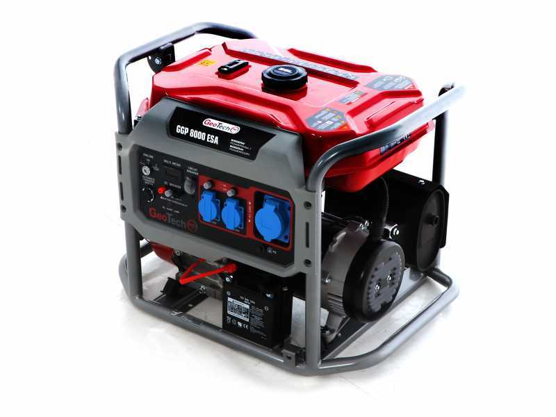 GeoTech Pro GGP 8000 ESA - Generatore di corrente carrellato avv.elettrico con AVR 6.5 KW - Continua 6 Kw Monofase