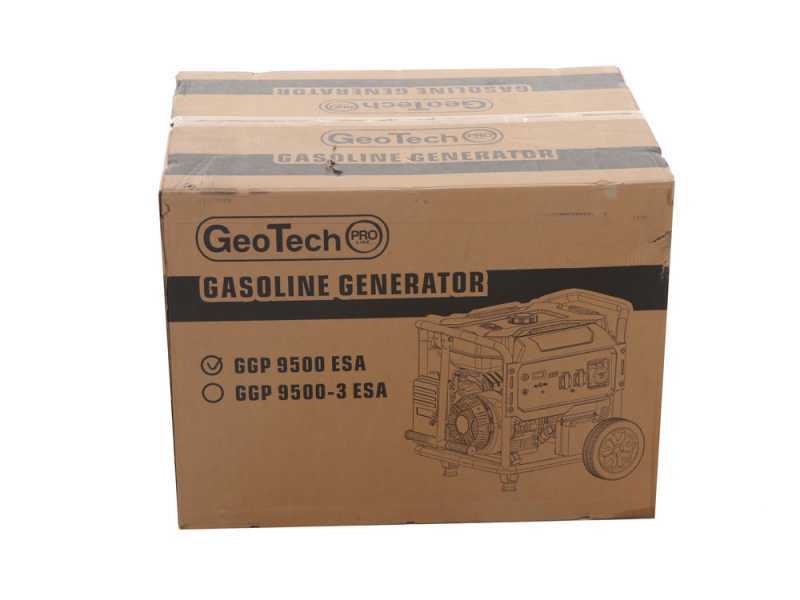GeoTech Pro GGP 9500 ESA - Generatore di corrente carrellato con AVR avv. elettrico 7.9 kW - Continua 7.5 kW Monofase
