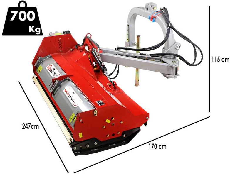 GeoTech Pro AMRB200 - Trincia argini laterale per trattore - Serie medio-pesante