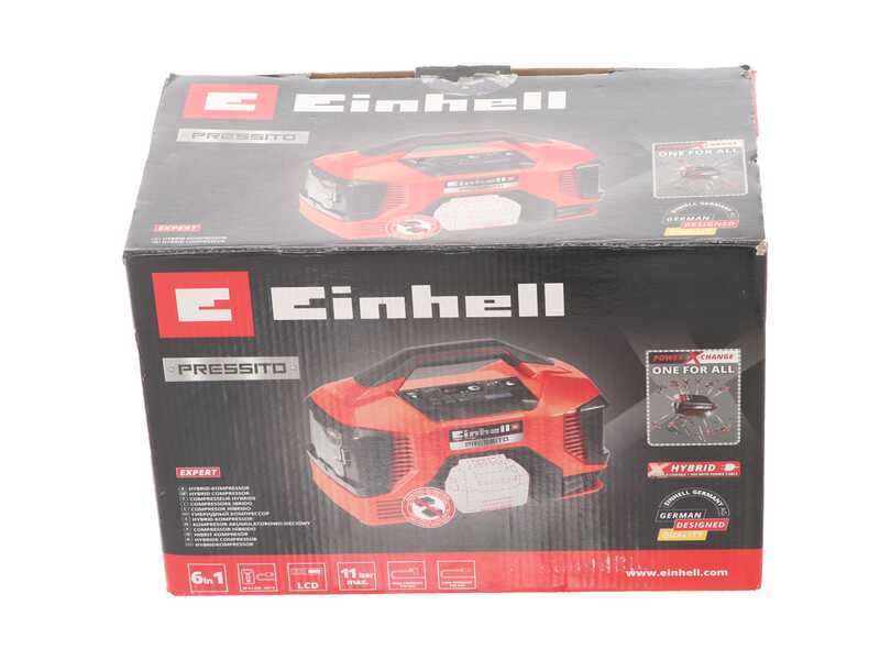 Einhell PRESSITO TE-AC 18/11 LiAC - Compressore aria a batteria compatto portatile - 2.5Ah 18V