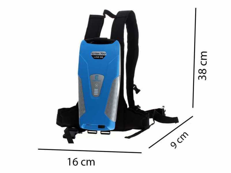 Campagnola Nuovo Holly 58V - Abbacchiatore elettrico a batteria - Batteria a zaino inclusa - Asta in alluminio da 185-270 cm