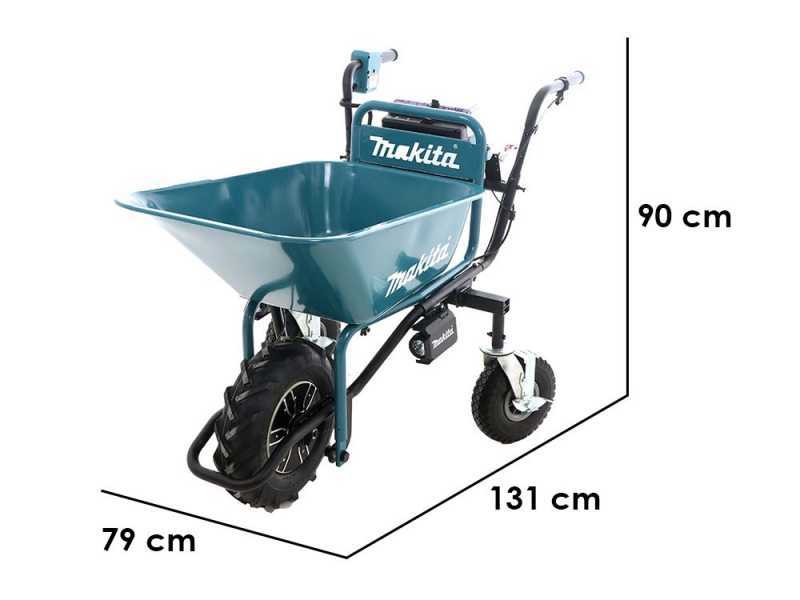 Makita DCU180 - Carriola elettrica con ruote con vasca - 2 batterie 18V 5Ah