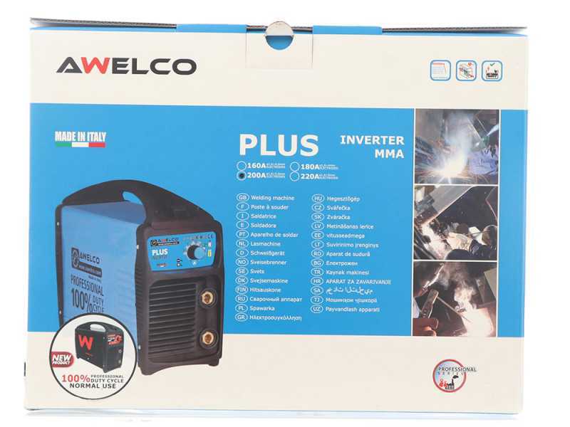 Awelco Plus 210 - Saldatrice Inverter (MMA) + Kit, corrente continua (DC)