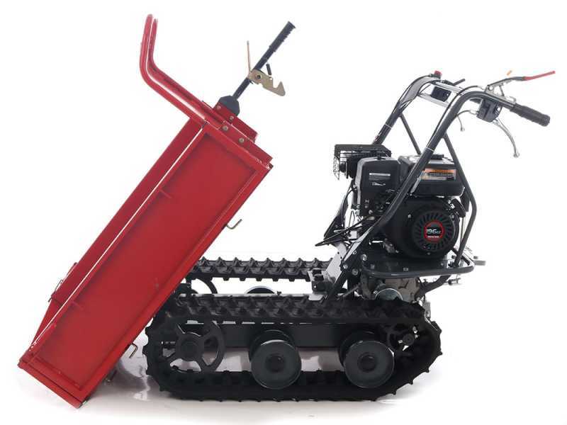 GeoTech Pro BMS155 LE - Biotrituratore semovente a cingoli su motocarriola - Motore 6,5/15 HP - cassone estensibile