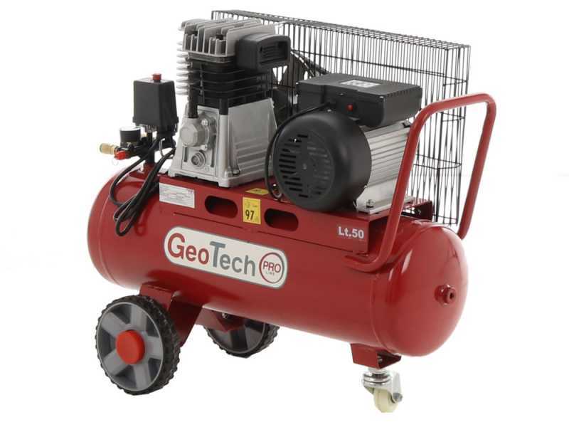 GeoTech Pro BACP50 - Compressore aria elettrico a cinghia -10-3 motore 3 HP - 50 litri - 10 bar