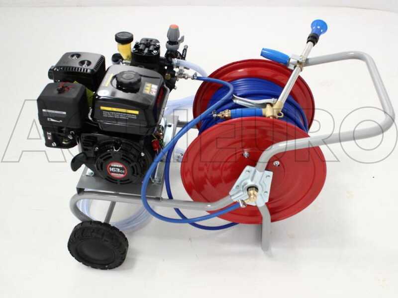 Kit motopompa irrorazione con carrello - Pompa Comet APS41 motore Loncin G160F