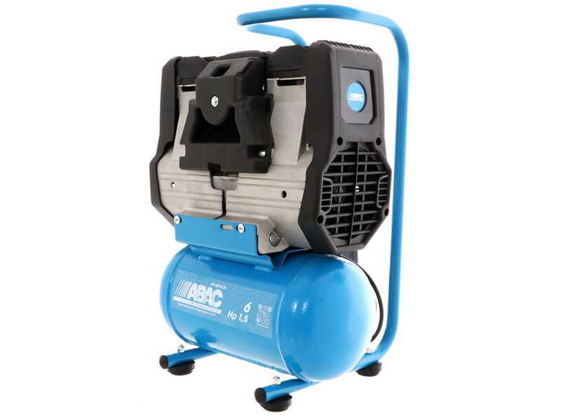 ABAC START SILENT OS15P - Compressore aria elettrico monofase silenziato, oil-less - Motore 1.5 HP - 6 lt