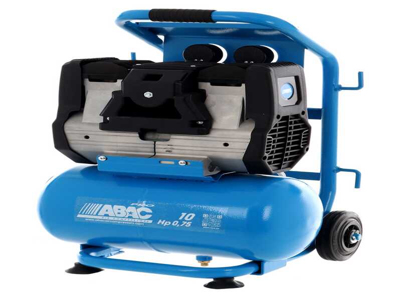 ABAC SILVERSTONE OS20P - Compressore aria elettrico monofase silenziato, oil-less - Motore 2 HP - 10 lt