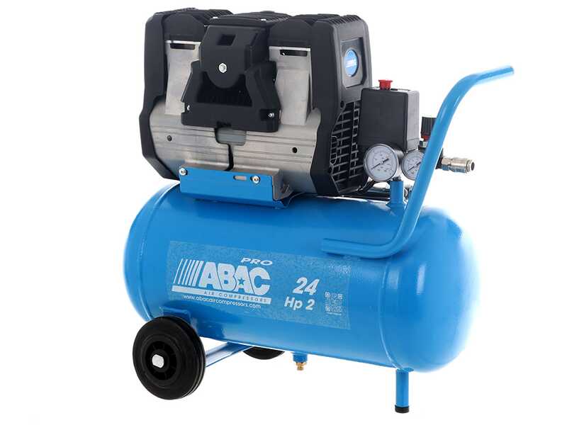 ABAC POLE POSITION OS15P - Compressore aria elettrico monofase silenziato, oil-less - Motore 1.5 HP - 24 lt