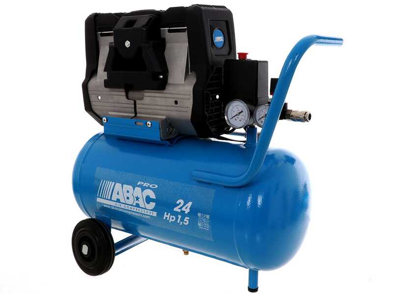 ABAC POLE POSITION OS15P - Compressore aria elettrico monofase silenziato, oil-less - Motore 1.5 HP - 24 lt