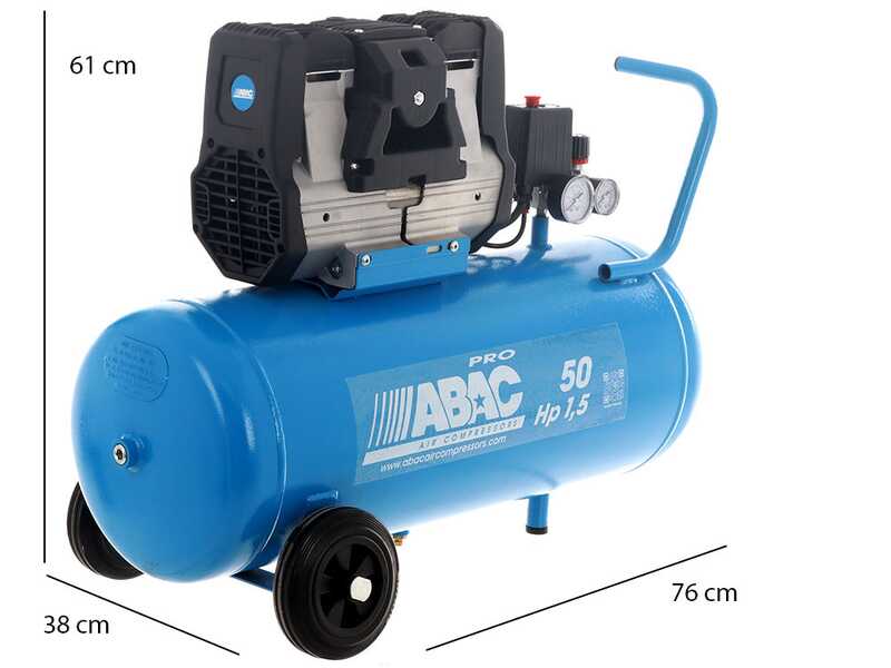ABAC MONTECARLO OS15P - Compressore aria elettrico monofase silenziato, oil-less - Motore 1.5 HP - 50 lt