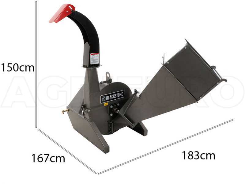 BlackStone BTC 100 - Biotrituratore a trattore - Sistema di taglio a 4 lame - diametro di taglio legname 100 mm