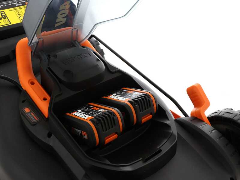 Worx WG743E - Tagliaerba a batteria - 2x20V/4Ah - Taglio 40 cm