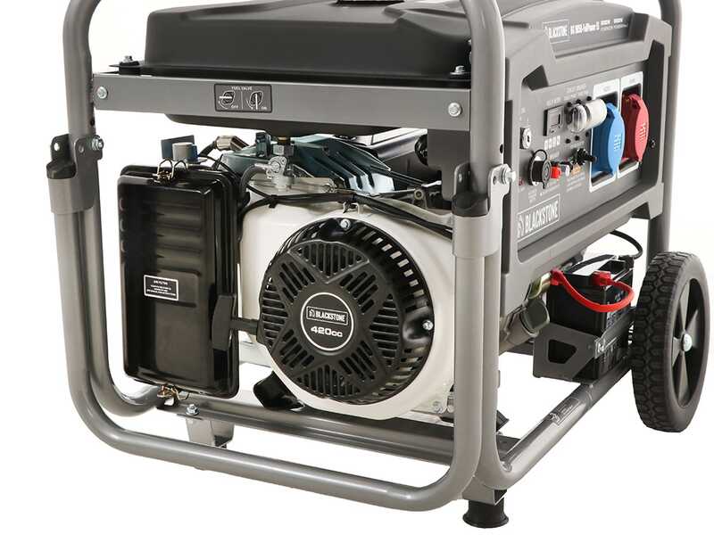BlackStone BG 9050 - Generatore di corrente carrellato a benzina con AVR 6.6 kW - Continua 6 kW Full-Power