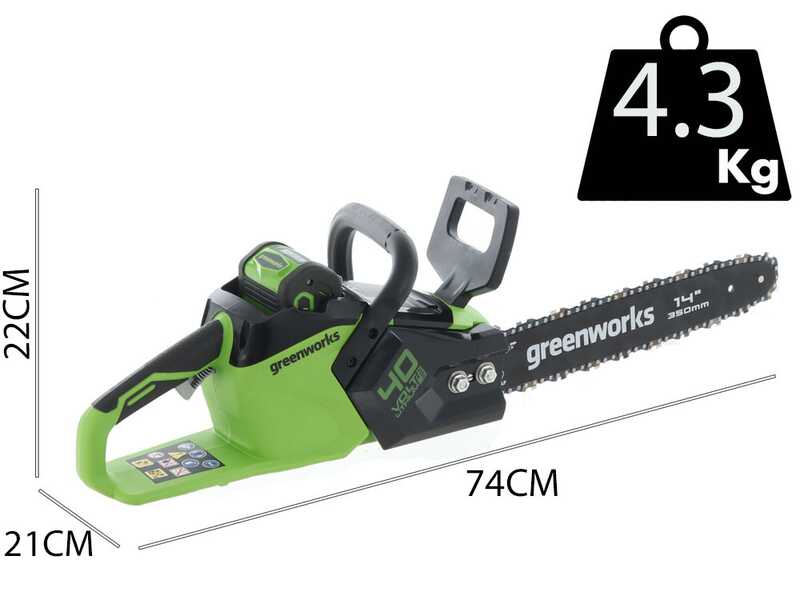 Greenworks GD40CS15 - Elettrosega 40V - Lama da 35cm - SENZA BATTERIE E CARICABATTERIE