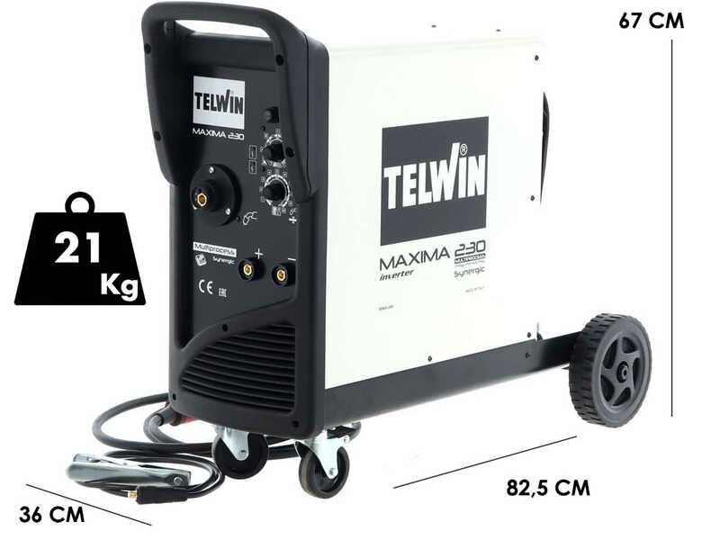 Telwin Maxima 230 Synergic - Saldatrice Inverter Multiprocesso (MIG-MAG/BRAZING/MMA/TIG LIFT) - GAS/NO GAS
