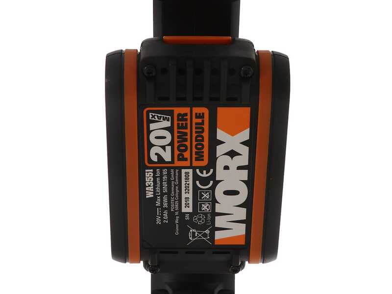 Worx WG349E - Potatore a batteria su asta telescopica - 2Ah da 20V