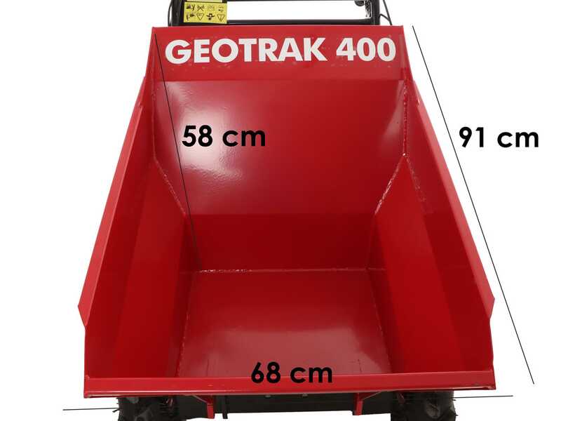 GeoTech Pro GEOTRAK 400 - Motocarriola 4x4 con cassone dumper 400Kg
