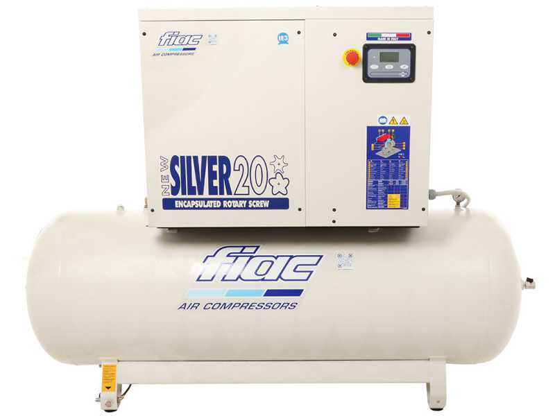 FIAC New Silver 20/500 - Compressore rotativo trifase a vite silenziato - Motore 20 HP