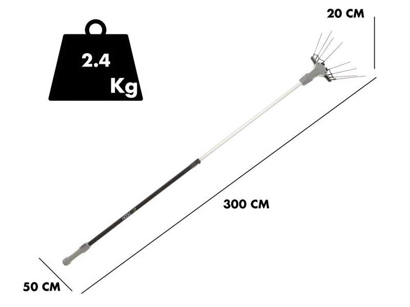 Volpi Olytech Mondial 755L - Abbacchiatore elettrico a batteria 210/300 - Asta telescopica
