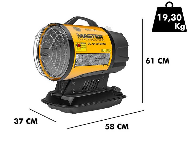 Master DC 61 Hybrid - Generatore di aria calda a gasolio diretto - 17 kw