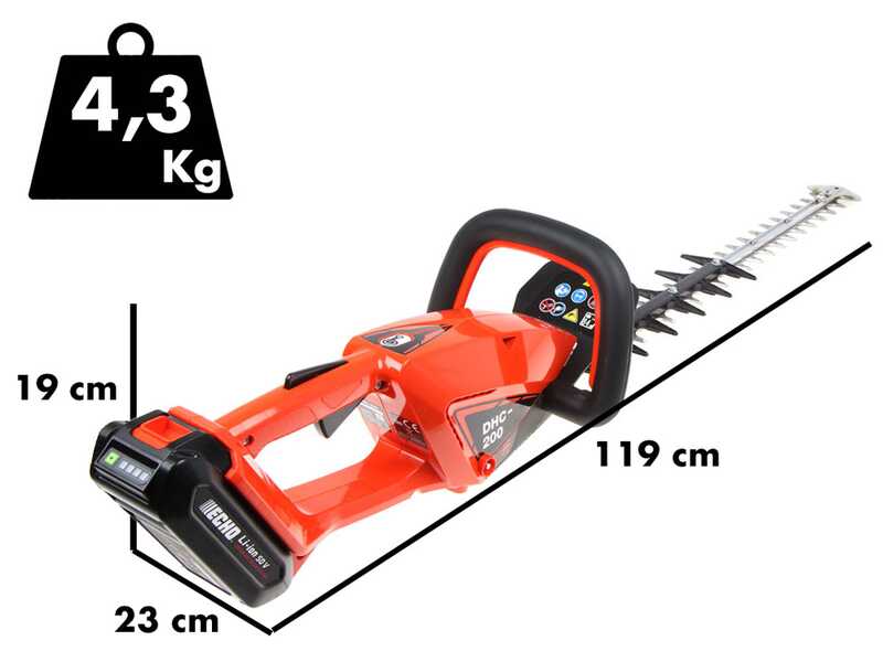 Echo DHC-200 - Tagliasiepi a batteria 56V/2.5Ah - Lama da 62.4 cm