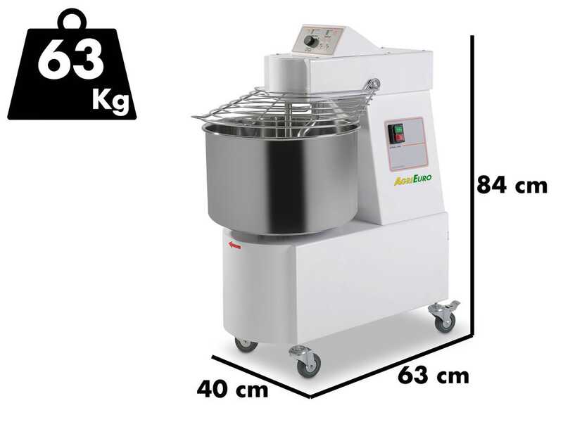 Impastatrice a spirale SKV 20 MO - Da 17 Kg ad alta idratazione con Variatore
