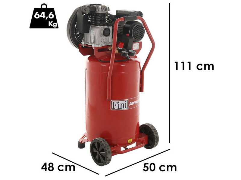 Fini Advanced MK 102-90V-2M - Compressore aria elettrico monofase - Motore 2 HP - 90 lt