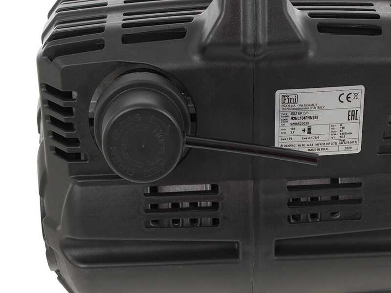 Fini Siltek S/6 - Compressore aria elettrico portatile monofase silenziato, oil-less- Motore 1 HP - 6 lt