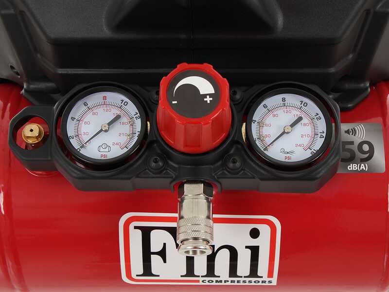 Fini Siltek S/6 - Compressore aria elettrico portatile monofase silenziato, oil-less- Motore 1 HP - 6 lt