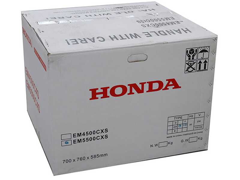Honda EM 5500CXS - Generatore di corrente carrellato a benzina con AVR 5.5 kW - Continua 5 kw Monofase