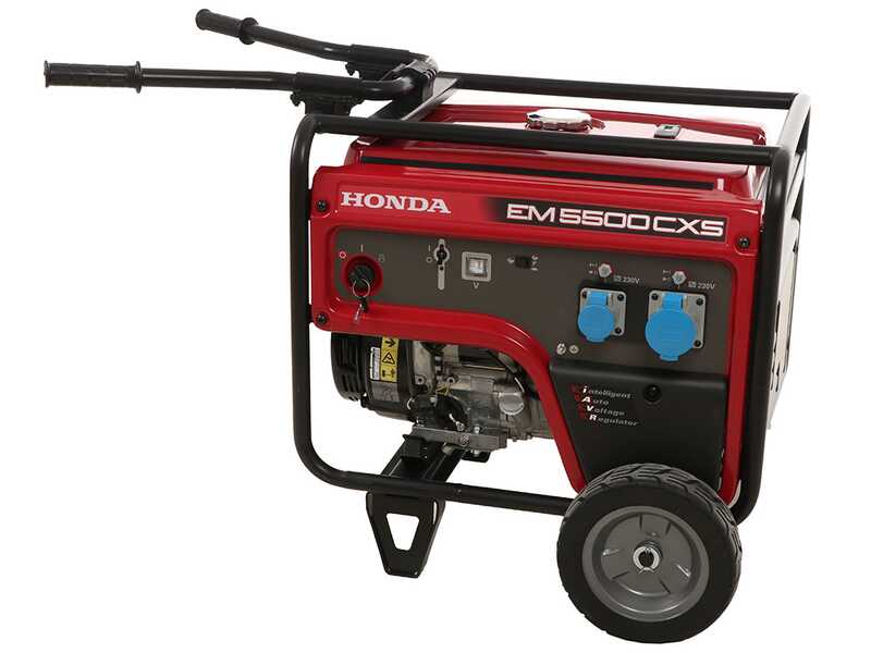 Honda EM 5500CXS  -Generatore di corrente carrellato a benzina con AVR 5.5 kW - Continua 5 kW Monofase + ATS