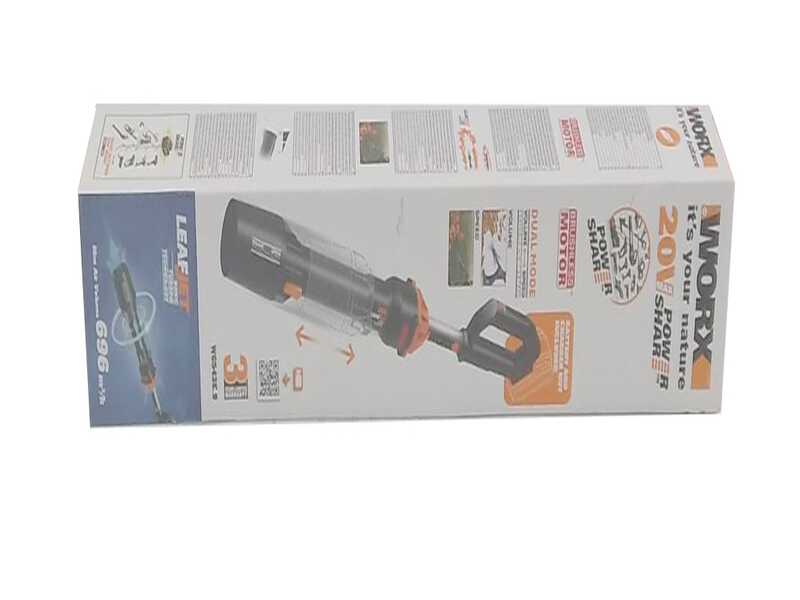 Worx Hyper WG543E - Soffiatore a batteria 20V 4Ah