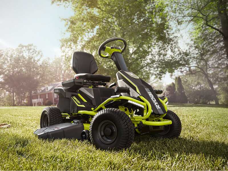 Ryobi RM480E - Trattorino rasaerba a batteria - taglio mulching - scarico laterale - 4x12V a piombo liquido