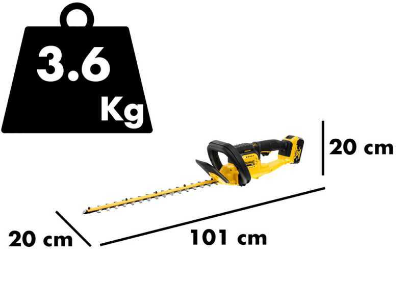 DeWalt DCMHT563P1-QW - Tagliasiepi elettrico a batteria 18V/5Ah - Lama da 55 cm 