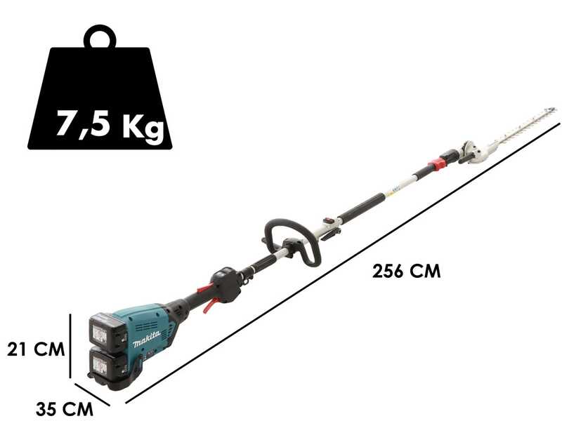 Makita DUX60 - Tagliasiepi su asta di prolunga a batteria 36V multifunzione - Batterie 2x18V/5Ah