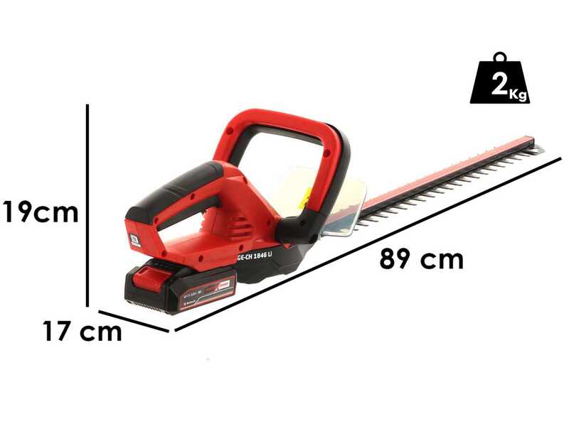 Einhell GE-CH 1846 Li PXC - Tagliasiepi a batteria 18V 2.5Ah - Lama da 46 cm