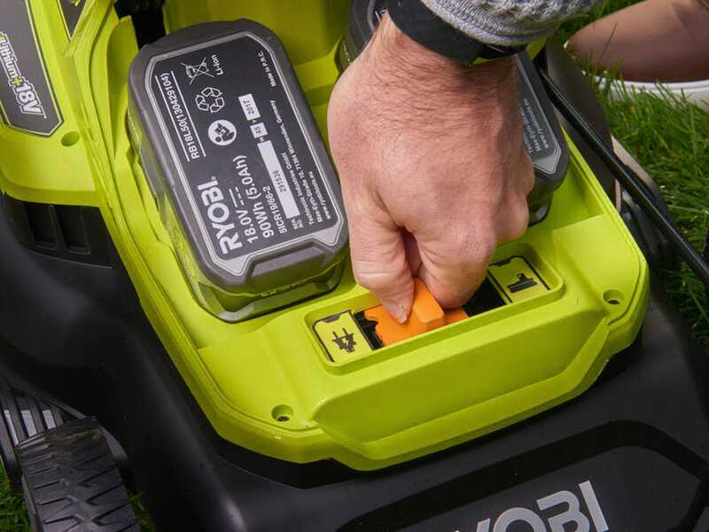 Ryobi Hybrid RY18LMH37A-250 - Tagliaerba a batteria - 2x18V/5Ah - Taglio 37 cm