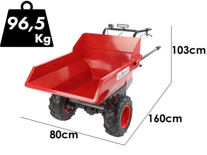 GeoTech Pro Mini Dumper Car E300 - Motocarriola a batteria 48V 15Ah