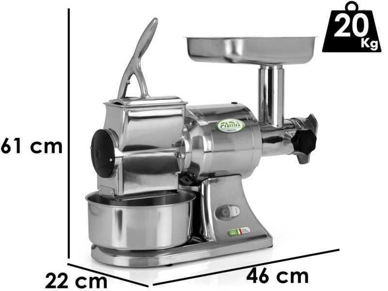 Fama TG12 - Tritacarne elettrico - Con grattugia integrata - Gruppo di macinazione in Inox - 400V