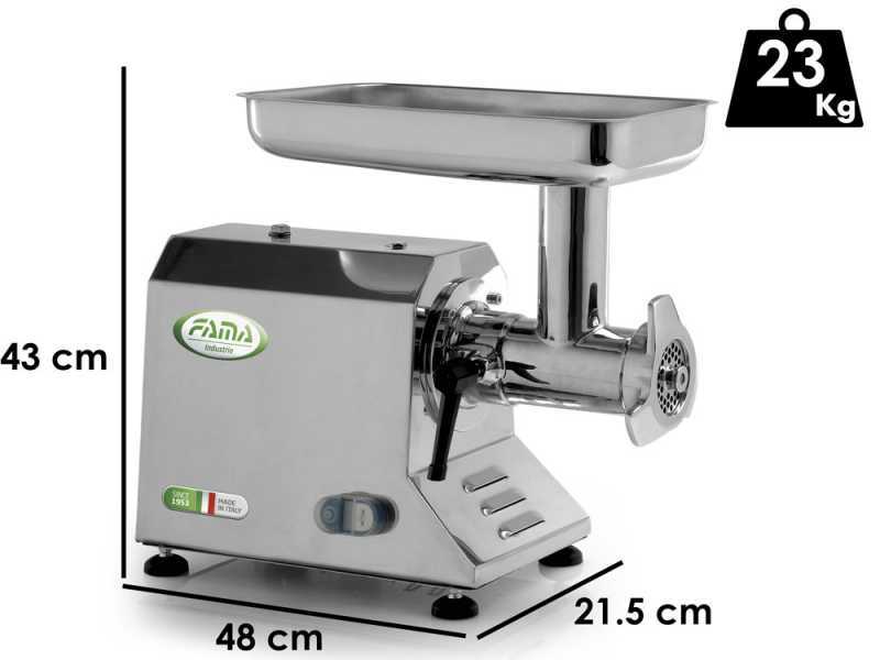 Fama TIK12 UNIKO - Tritacarne elettrico - Corpo e gruppo di macinazione in acciaio Inox - 230V